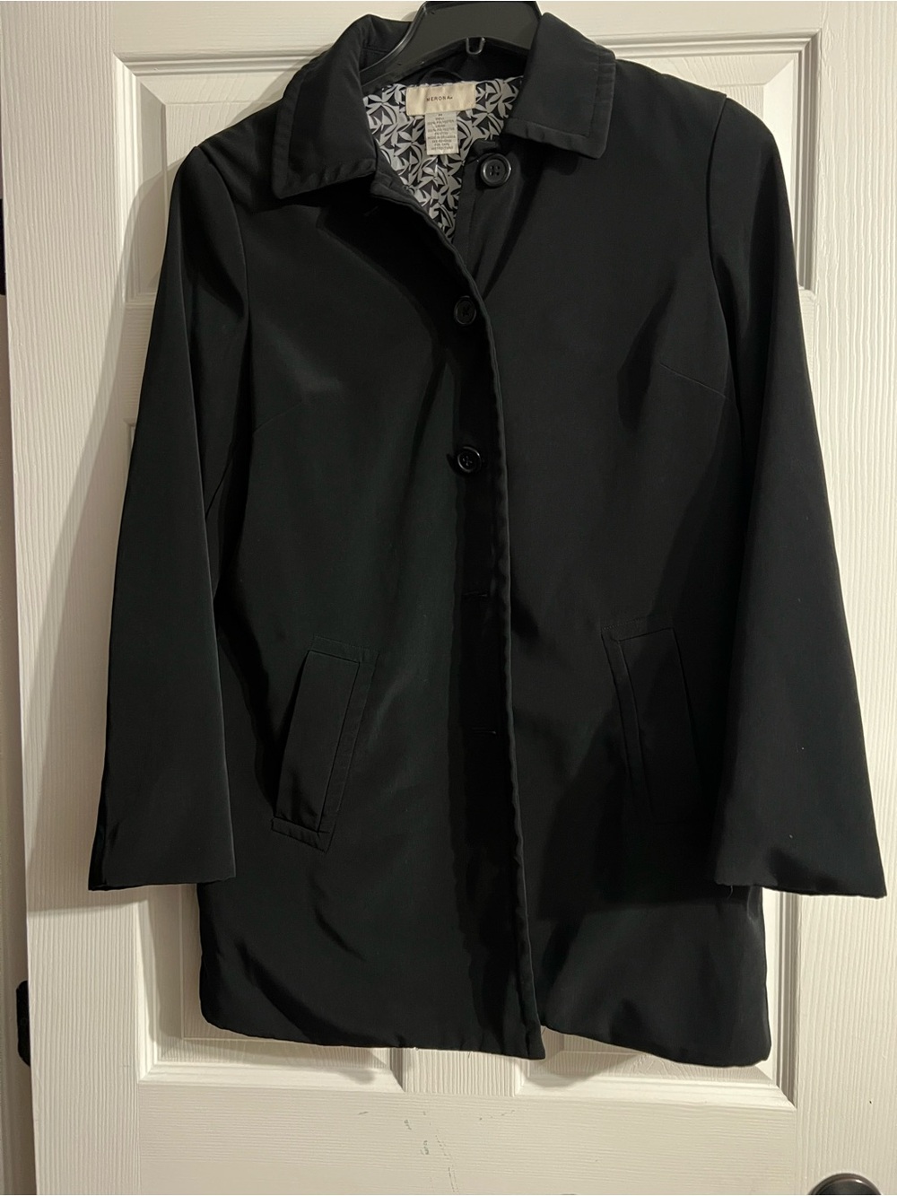Merona Black Classic Single-Breasted Trench Coat